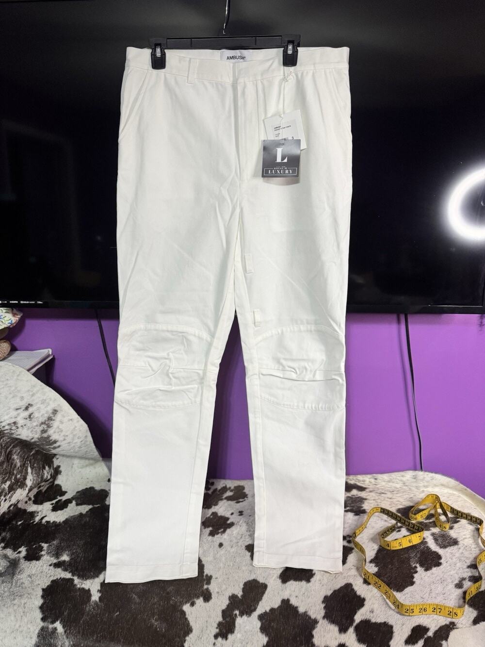 Ambush White Pocket Strap Pants Size 3 NWT